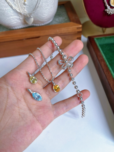 有钱花手链女925纯银重工韩系项链吊坠配件手工定制小众不撞款
