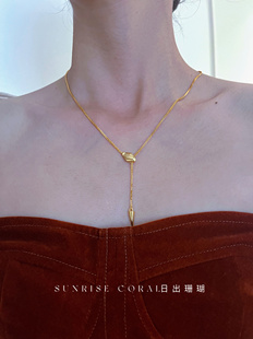 日出珊瑚 925纯银灵蛇衔尾项链本命年生肖蛇高颜值气质蛇灵毛衣链