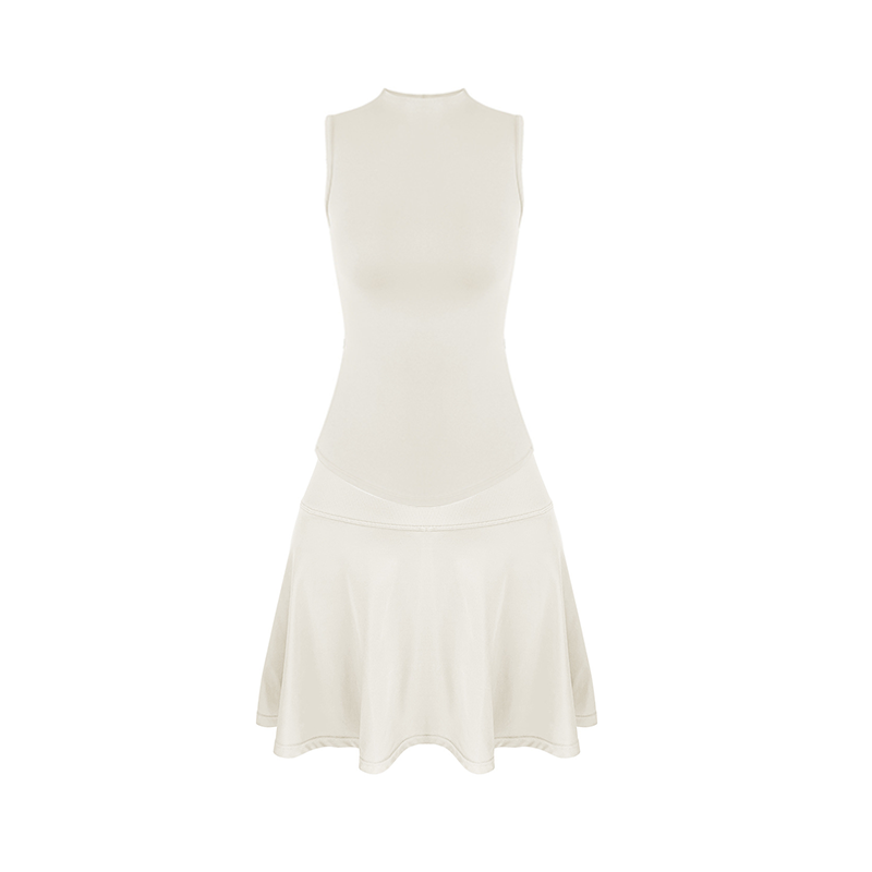 White Protein Vest + White Protein Skirt[Set of Instant Discount of 10 Yuan]