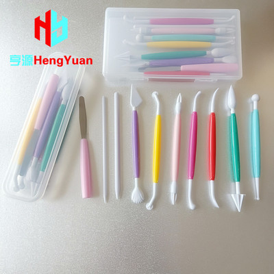 翻糖蛋糕雕刻组10件套装 烘焙糖艺造型笔组工具DIY粘土软陶塑形刀
