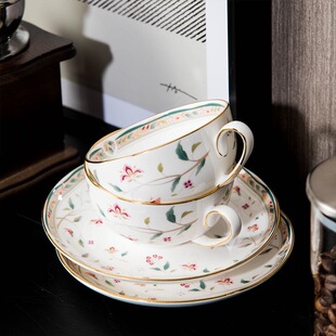 现货N*ritake骨瓷Hanasarasa花更纱咖啡杯对杯则家红茶杯礼盒装