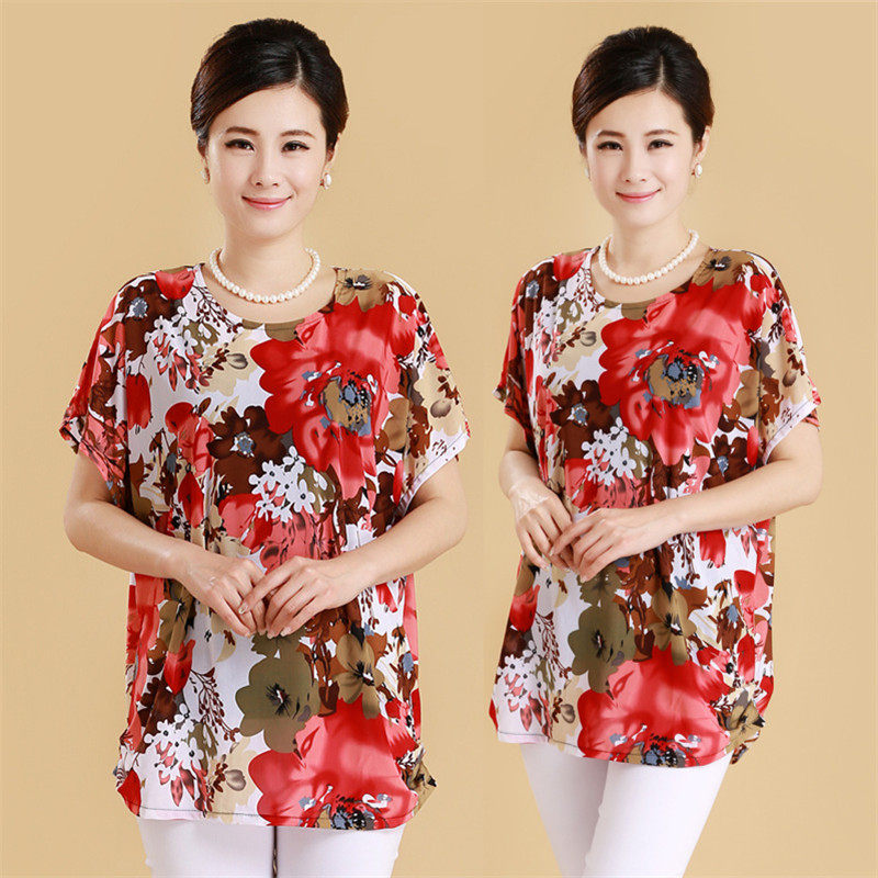 中老年蝙蝠衫胖妈妈装女装 加肥大码夏装T桖上衣 圆领蝙蝠袖短袖|msdalam kategori Butik wanita / wanita, wanita pertengahan umur - dari Buy2taobao.com untuk memberikan perkhidmatan ejen Taobao profesional membeli