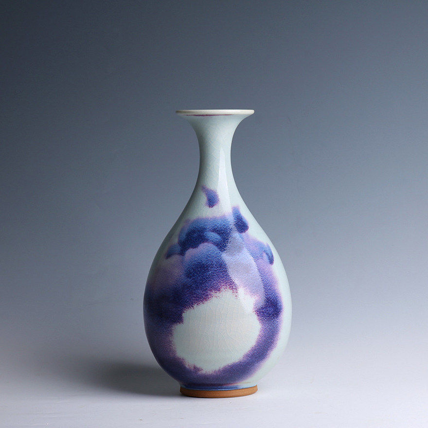 煤烧钧窑花瓶摆件钧瓷玉壶春精品居家装饰玄关客厅博古架送礼礼品,家居饰品,桌面摆件,淘宝优惠券,粉丝福利购,淘宝优惠卷