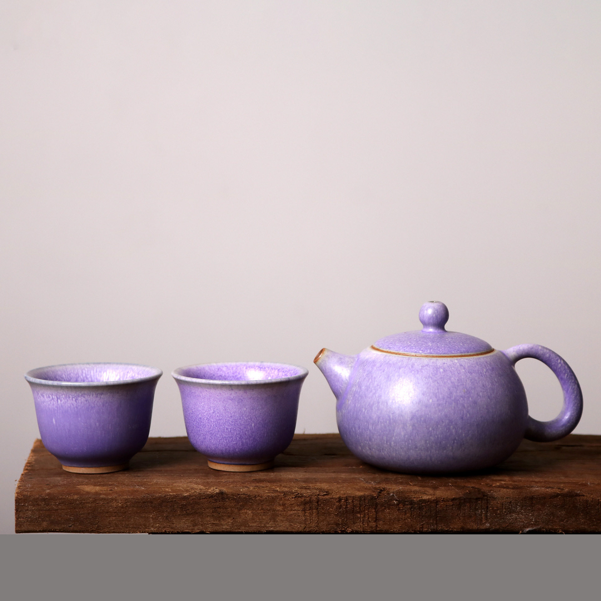 陶瓷西施壶紫色钧瓷紫色茶壶功夫茶具泡茶壶单壶礼品套装商务伴手