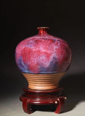 禹州钧窑窑变钧瓷花瓶摆件大师作品收藏艺术品周松建省非遗传承人
