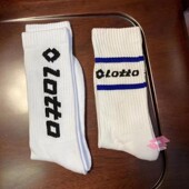 均码 LOTTO 棉质毛巾底运动高筒袜 白色袜子 乐途 男子
