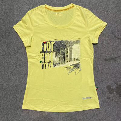 老版LOTTO 乐途 女子 古罗马斗兽场主题印花刺绣短袖T恤