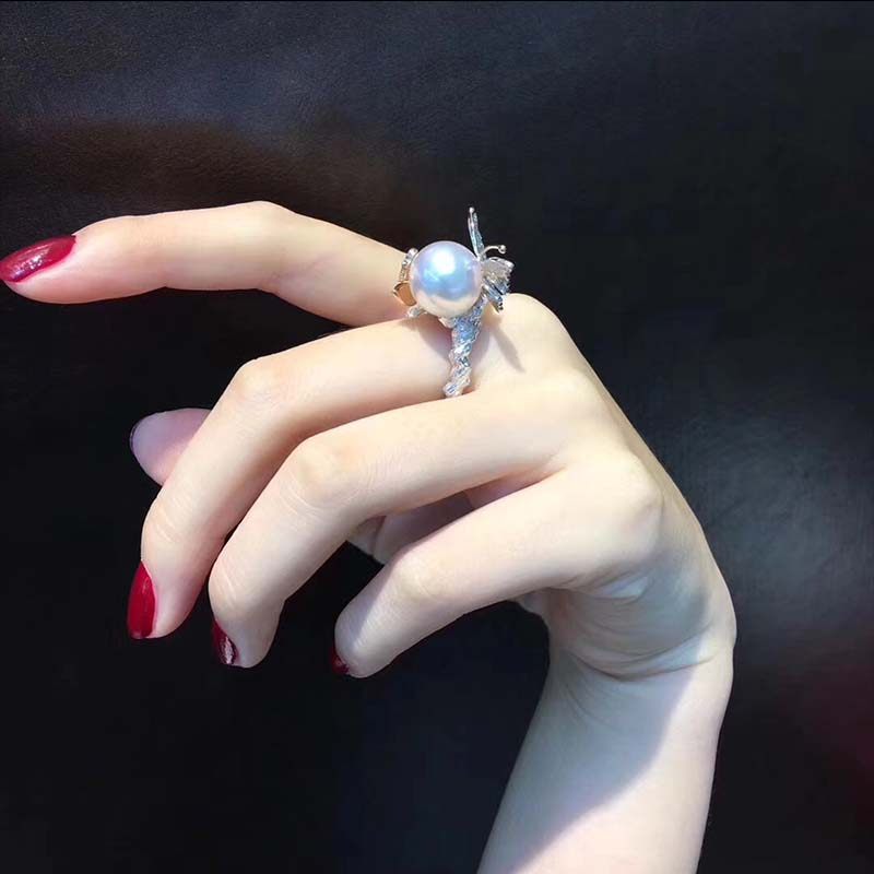 天然淡水珍珠戒指S925银镶嵌黑珍珠女戒 活口可调节 粉色紫珍珠女在类目 珠宝/钻石/翡翠/黄金, 天然珍珠（新）, 手饰中 - 来自Buy2taobao.com提供专业的淘宝代购服务