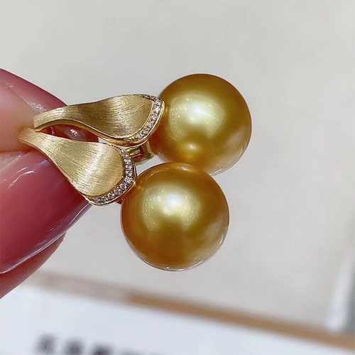 高端南洋耳扣银耳坠澳州珍珠耳环