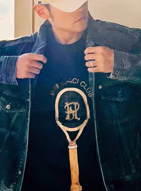 衣布社J杰伦CHOU澳网同款网球拍T恤男女纯棉宽松运动休闲短袖潮