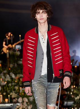 经典绝迹稀有AMIR宫廷外套羊呢梵文椿球服夹克男女高街外套秋冬潮