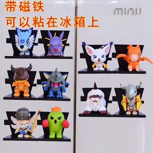 数码宝贝手办盲盒公仔暴龙兽可贴冰箱动漫儿童玩偶桌面摆件礼物男