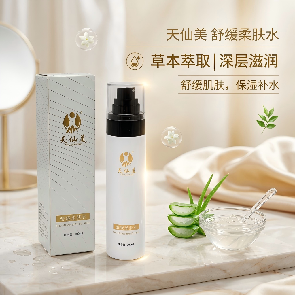 天仙美舒缓柔肤水100ML敏感肌改善去红脸安肌水调理平衡水爽肤水