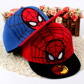 外贸春季 儿童帽子刺绣蜘蛛侠平沿嘻哈帽百搭潮遮阳棒球帽童帽 新款