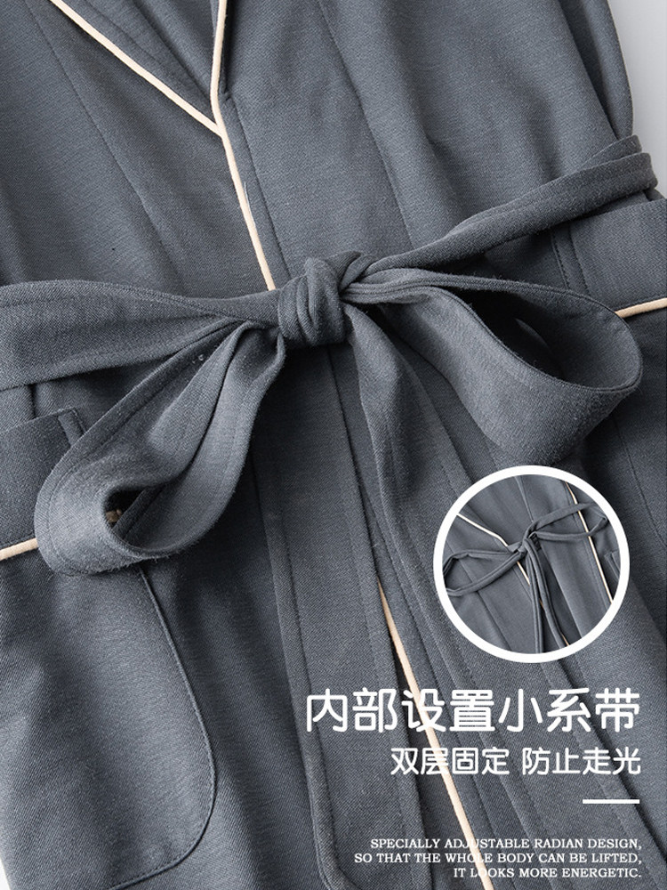 WATER SOFT LYOCELL COTTON MENS NIGHTGOWNS LONG PAJAMAS ANTIBACTERIAL BATHROBES ANTI-MITE MORNING GOWNS LOUNGEWEAR 13 NEW THIN