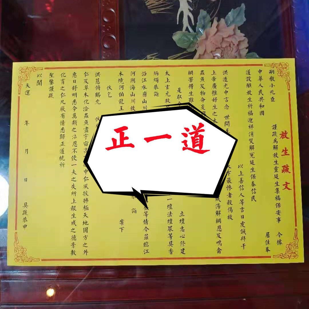 正一道表文通用放生文疏集福表文a3纸尺寸29.7cm×42cm,50张