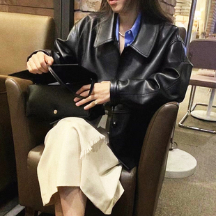 真皮皮衣女春秋穿搭天菜新款进口绵羊皮美式复古简约短款夹克外套