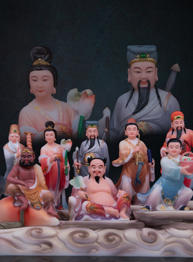 汉白玉八仙过海神像吕洞宾铁拐李张果老何仙姑像各显神通家用摆件