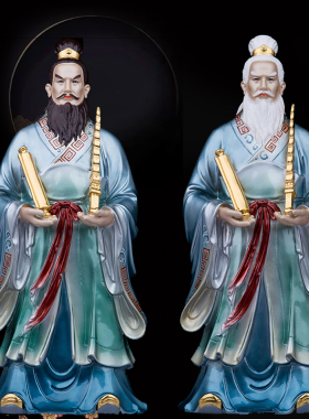 纯铜姜子牙姜太公钓鱼站像姜尚大号神像拿打神鞭骑鹿铜像供奉摆件