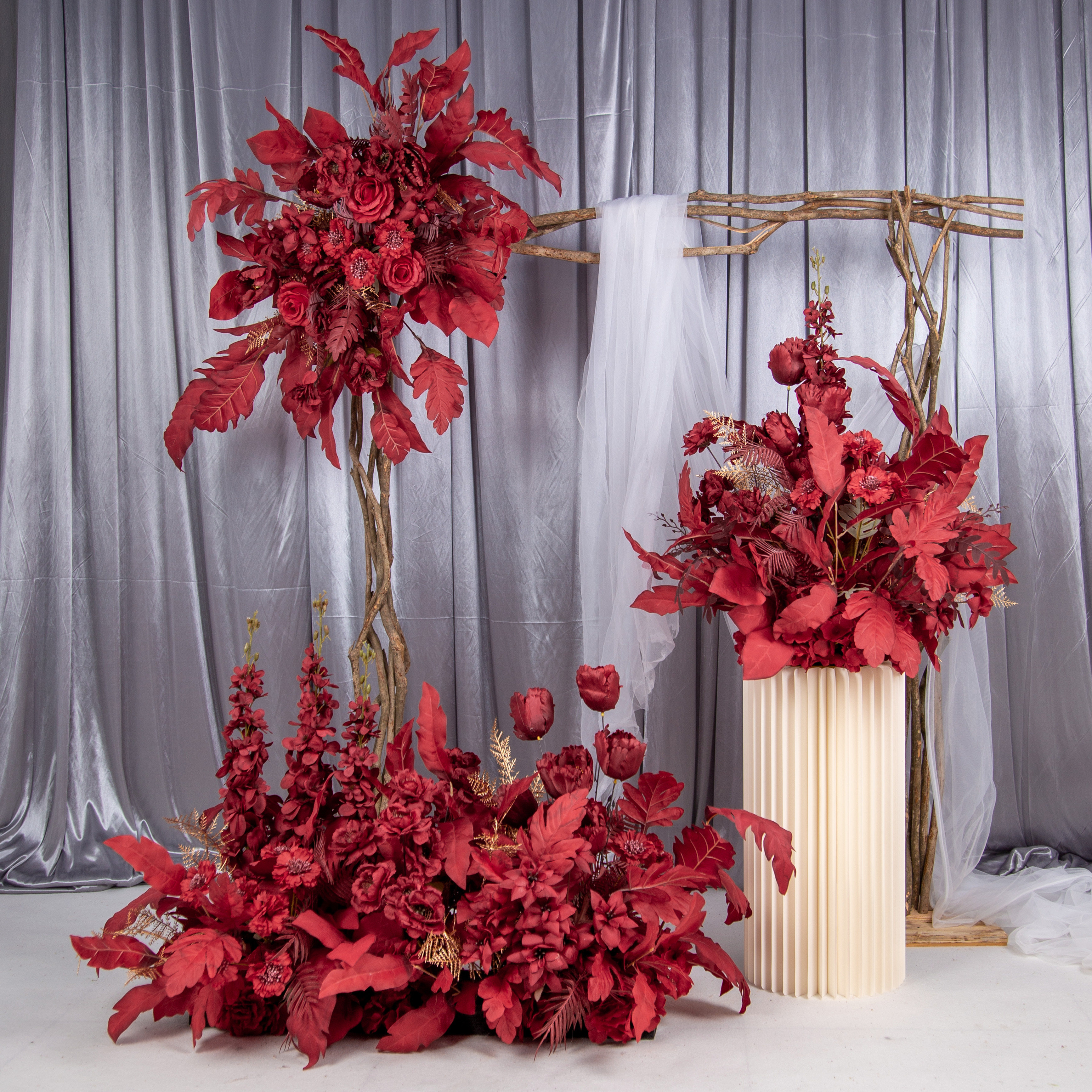 婚庆花排地排花仿真假花婚礼装饰花艺场景布置迎宾牌舞台路引花排