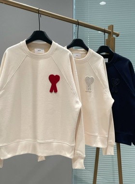 Ami De Coeur25秋冬新款编织大爱心圆领卫衣宽松版型男女同款外套