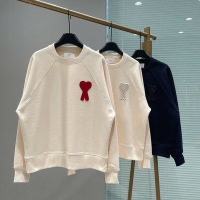 ami秋冬新款大爱心圆领卫衣