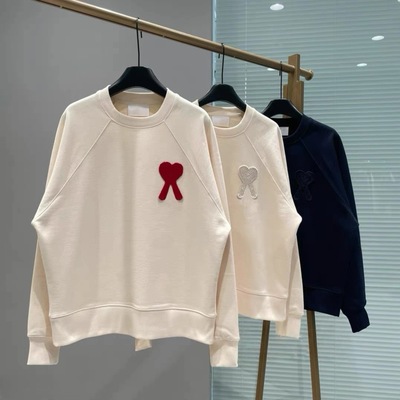 ami秋冬新款大爱心圆领卫衣
