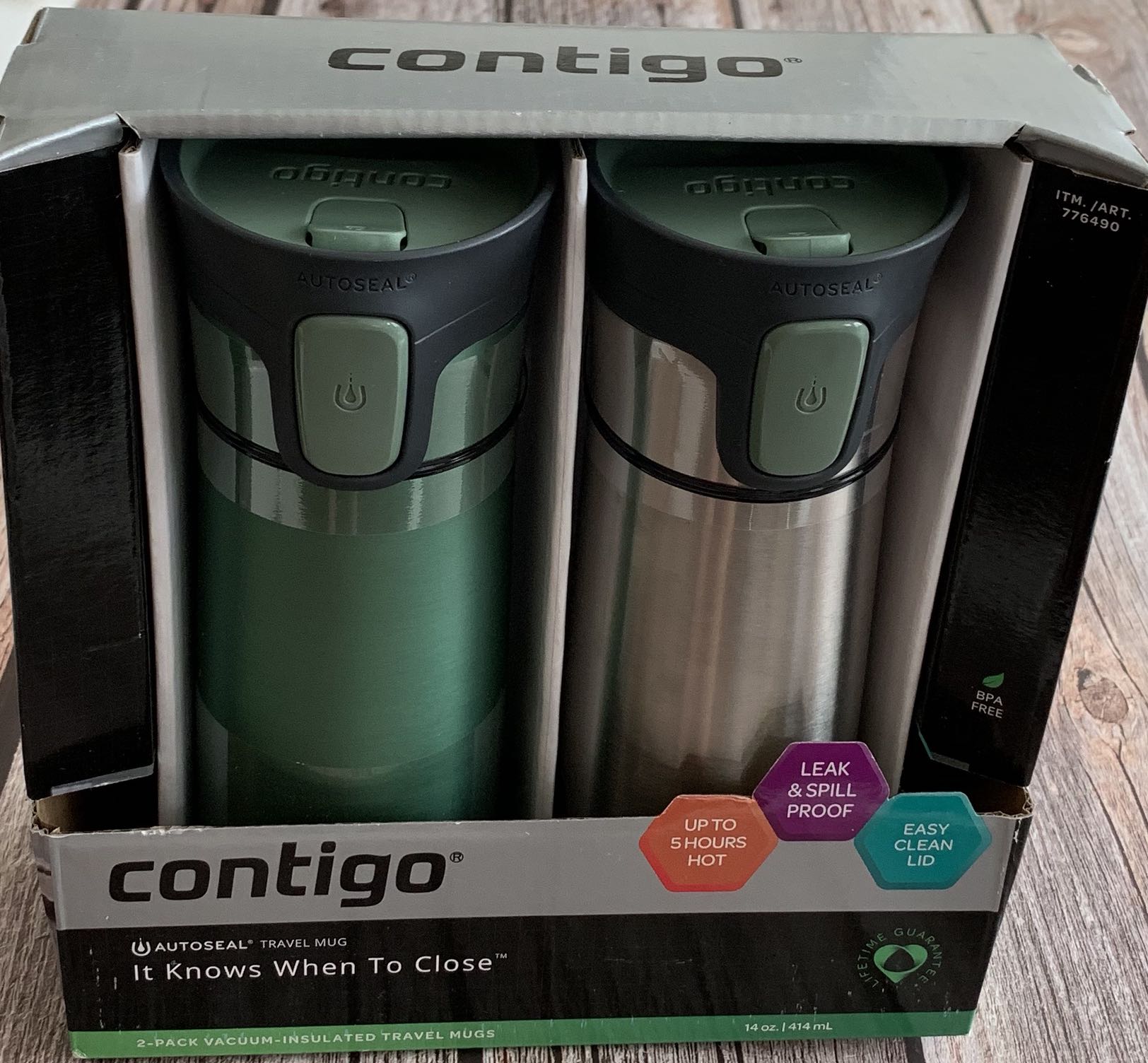 Contigo成人不锈钢保温杯414ml vacuum-insulated travel mug车载