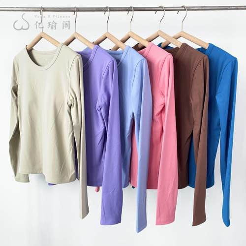 新款长袖圆领女士运动上衣
