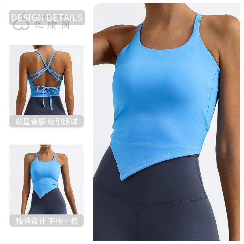 欧美交叉美背运动背心女