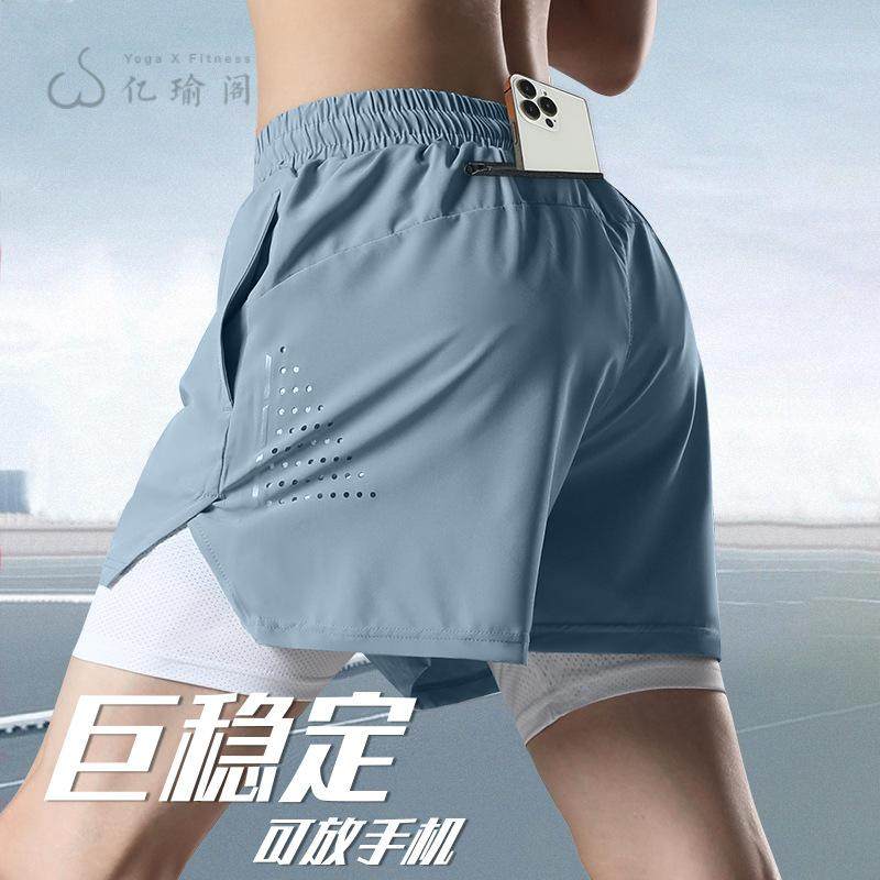 运动短裤男跑步专用可放手机夏季专业田径训练速干三分裤内衬裤子