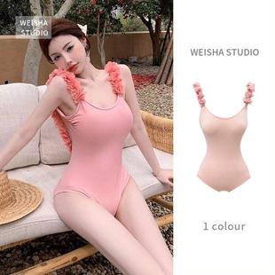 纯欲风超仙网红感连体花朵泳装 辣妹女士游泳衣新款 时尚