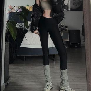 系柬埔寨尴尬线瑜伽裤女高腰提臀蜜桃健身九分裤