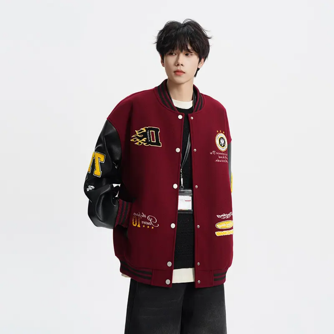 重磅美式刺绣高街棒球棉服男款秋冬季保暖国潮棉衣高级感百搭外套