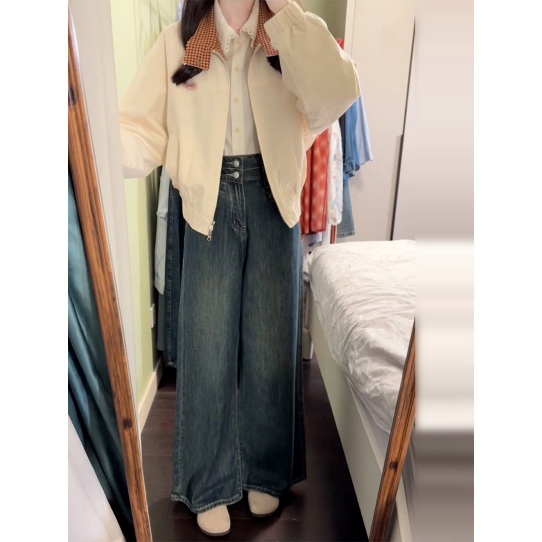 2025新款秋季美式复古夹克冲锋衣女装oversize爆款立领棒球服外套