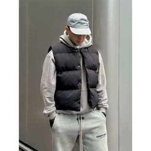 基础美式高街加厚羽绒棉马甲男女保暖棉服背心秋冬季运动简约外套