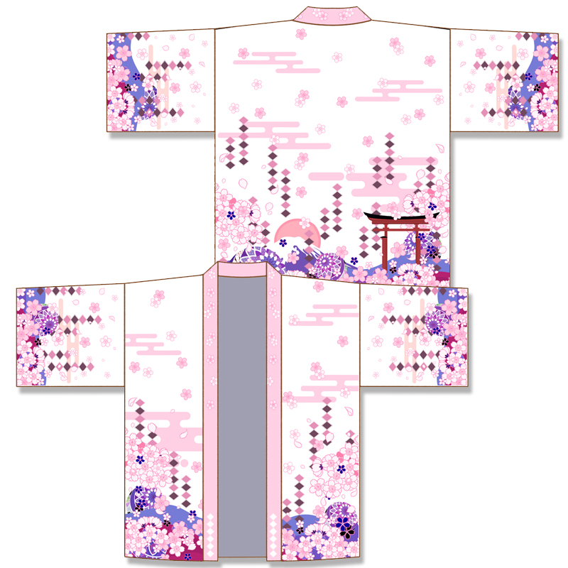 樱花羽织改良汉服日系宽松浴袍