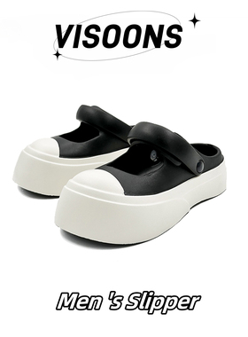 VISOON赵露思同款玛丽珍拖鞋女外穿学院风厚底凉拖公主沙滩洞洞鞋