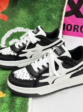 秋季ins港风复古牛仔蓝德训鞋男chic百搭潮流厚底透气运动滑板鞋