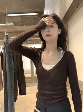 【孤品清仓】METWO 8846#挂脖纯欲针织两件套女挂脖吊带+针织上衣