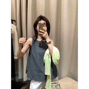 8755韩代无袖 METWO 波点背心上衣娃娃衫 孤品清仓