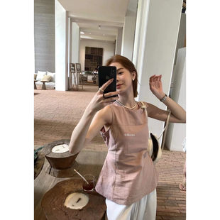 背心吊带上衣08269 METWO设计感绑带无袖 孤品清仓