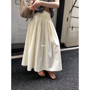半身裙女20950 一勺甜hers设计感捏褶A摆长款 孤品清仓