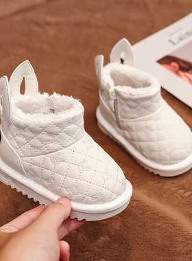 1岁宝宝雪地靴新款男孩婴儿棉鞋冬季加绒加厚2-3女童棉靴保暖防滑