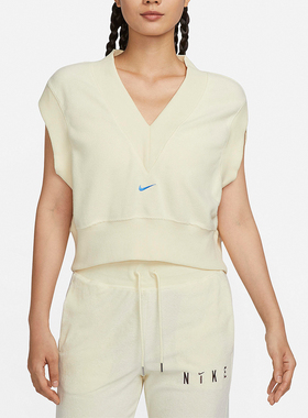 Nike/耐克正品2023新款女子针织V领运动无袖背心FV4010-113