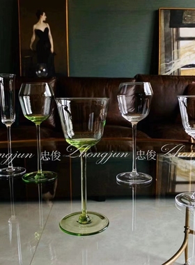 忠俊比利时纯元 射机师盒作款红酒杯 槟杯  健康原生料绿色非喷色