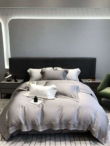 Летний комплект, двусторонная шелковая простыня, высококлассный пододеяльник, покрывало, легкий роскошный стиль, 100 шт, 4 предмета