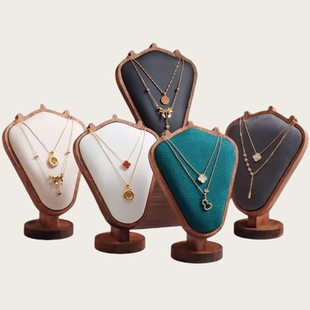 胡桃木纹项链展示架模特项链架首饰品橱窗展示道具首饰展示架陈列