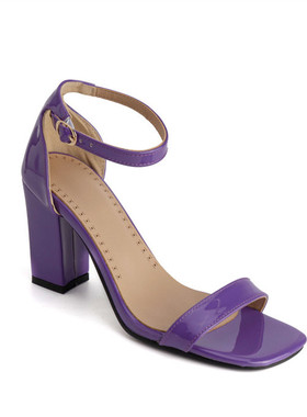 紫色高跟凉鞋糖果色漆皮高跟凉鞋大码44 45 46 47 48 49 50 51 52