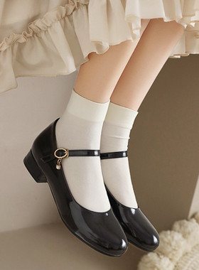 黑色漆皮小皮鞋圆头平底鞋大码45 46 47 48码单鞋跳舞平底学生鞋